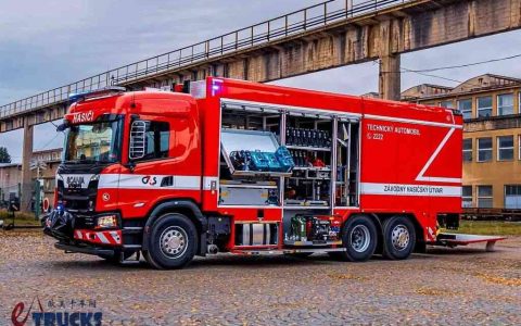 Des véhicules d&rsquo;urgence qui ressemblent à des œuvres d&rsquo;art ? Le Scania G Series, un véhicule de secours technologique conçu spécialement pour l&rsquo;industrie pétrochimique, en image réelle