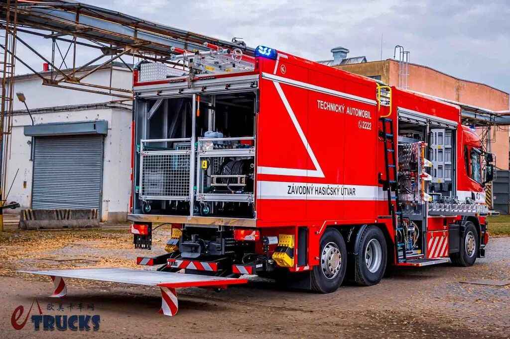 Des véhicules d'urgence qui ressemblent à des œuvres d'art ? Le Scania G Series, un véhicule de secours technologique conçu spécialement pour l'industrie pétrochimique, en image réelle