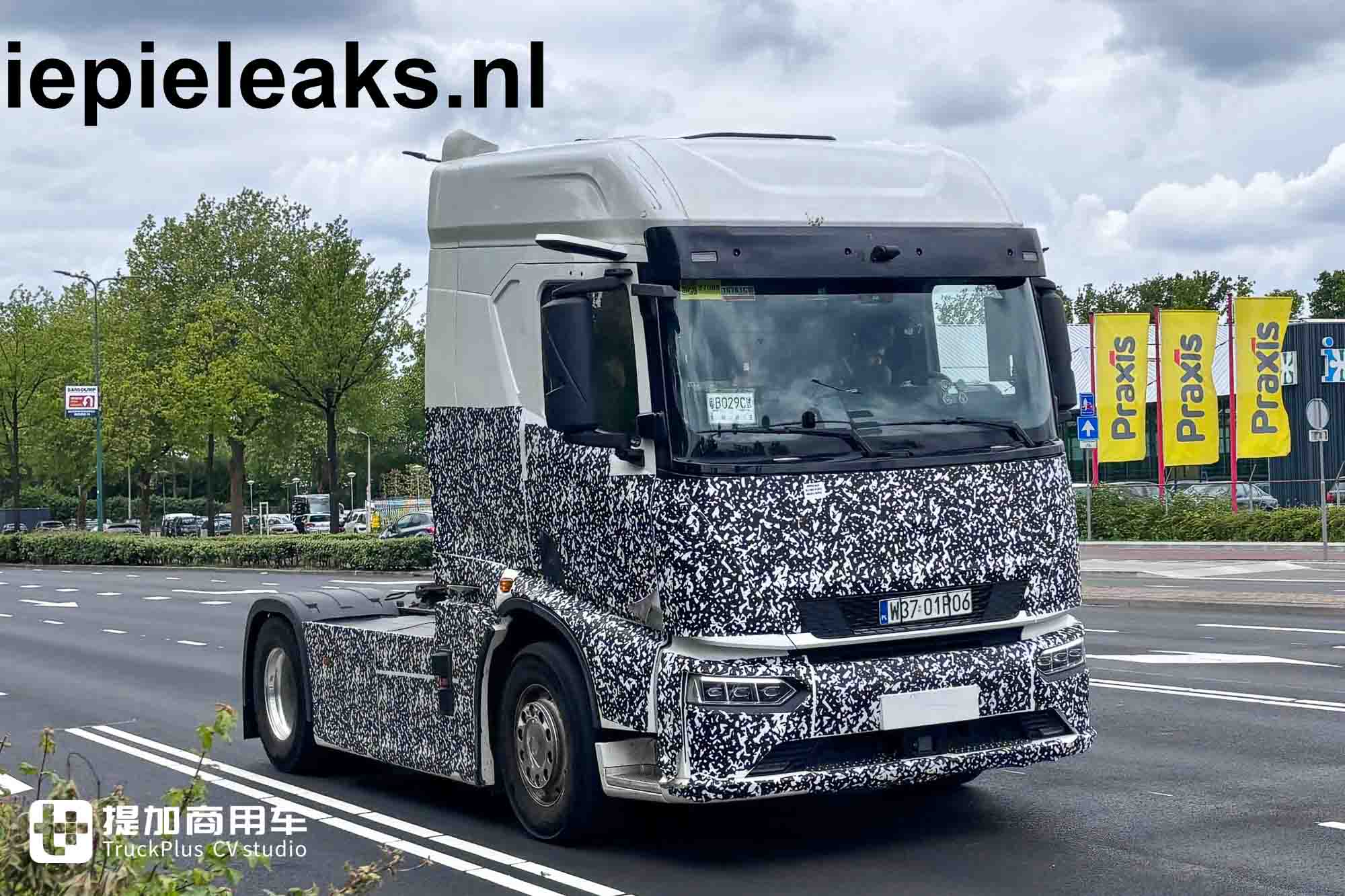 Une plaque 粤B aperçue aux Pays-Bas ? Un camion lourd électrique longue distance BYD surpris en test routier, compte à rebours avant sa première mondiale à l'IAA
